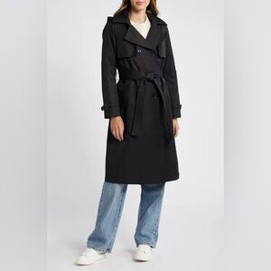 Ellen Tracey Black Double Breasted Trench Coat